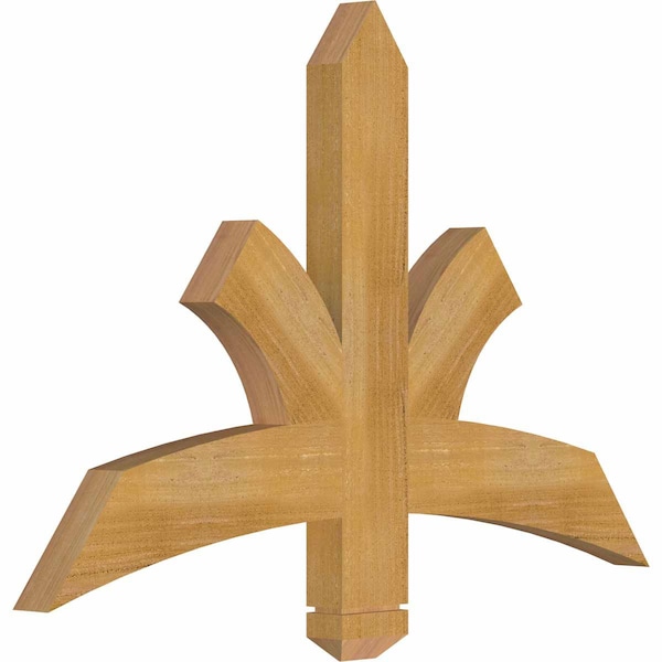 Davenport Rough Sawn Timber Gable Bracket, Western Red Cedar, 36W X 24H X 2D X 4F, 16/12 Pitch